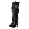 thumbnail image 2 of YLYL Women Lace Goth Knee High Boots Buckle Block Heel Lace up Knee Length Boots Punk Platform Tall Boots, 2 of 9