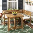 thumbnail image 1 of Safavieh PAT6754B Collection Wilton Balcony Corner Lounge Outdoor Set, Teak Brown/Beige, 1 of 5