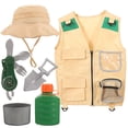 thumbnail image 2 of Miangastore 1 Set of Kids Explorer Kit Vest Hat Shovel Kettle Compass Kit Kids Cosplay Explorer Kit, 2 of 8