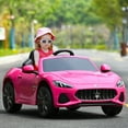 thumbnail image 3 of Gymax 12V Kids Ride On Car Licensed Maserati GranCabrio w/Remote Control & Music Pink, 3 of 10