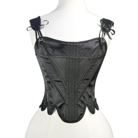 

QIPOPIQ Clearance Women s Corset Top Satin Basque Black Trim Corset Overbust Waist Trainer Bustier Top Plus Size L-6XL