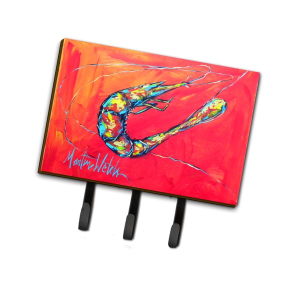 Carolines Treasures MW1097TH68 Shrimp Seafood Three Leash or Key Holder Triple multicolor