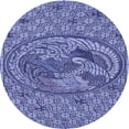 thumbnail image 1 of Ahgly Company Indoor Round Patterned Denim Blue Area Rugs, 5' Round, 1 of 6