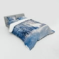 thumbnail image 3 of Ambesonne Winter Bedding Set 3 Pcs, Alley in Snowy Forest, Twin, Blue Black White, 3 of 3