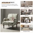thumbnail image 5 of Tina's Home Accent Chair Upholstered Armchair Set of 2, Single Sofa Couch Lounge Seat Wooden Legs Nailhead Trim Bedroom Office Floral, 5 of 10