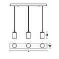 thumbnail image 3 of AFX Leo 3 Light Linear Pendant, 3 of 3