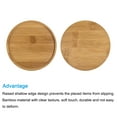 thumbnail image 4 of Uxcell 13cm OD Round Bamboo Plant Saucer Flowerpot Drip Tray Indoor, 2 Pack, 4 of 5