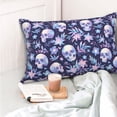 thumbnail image 4 of Yiaed Skull flower white blue Print Brushed Microfiber Envelope Pillowcases, Standard,Envelope Closure Pillow Cases(No pillow core)-16"x24", 4 of 6