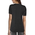 thumbnail image 3 of Uhndy Women Short Sleeve Henley Shirts Button Down Tops Blouses Round Neck Pleated T Shirts Ladies Solid Color Summer T-shirt Tunic-LQ, 3 of 3