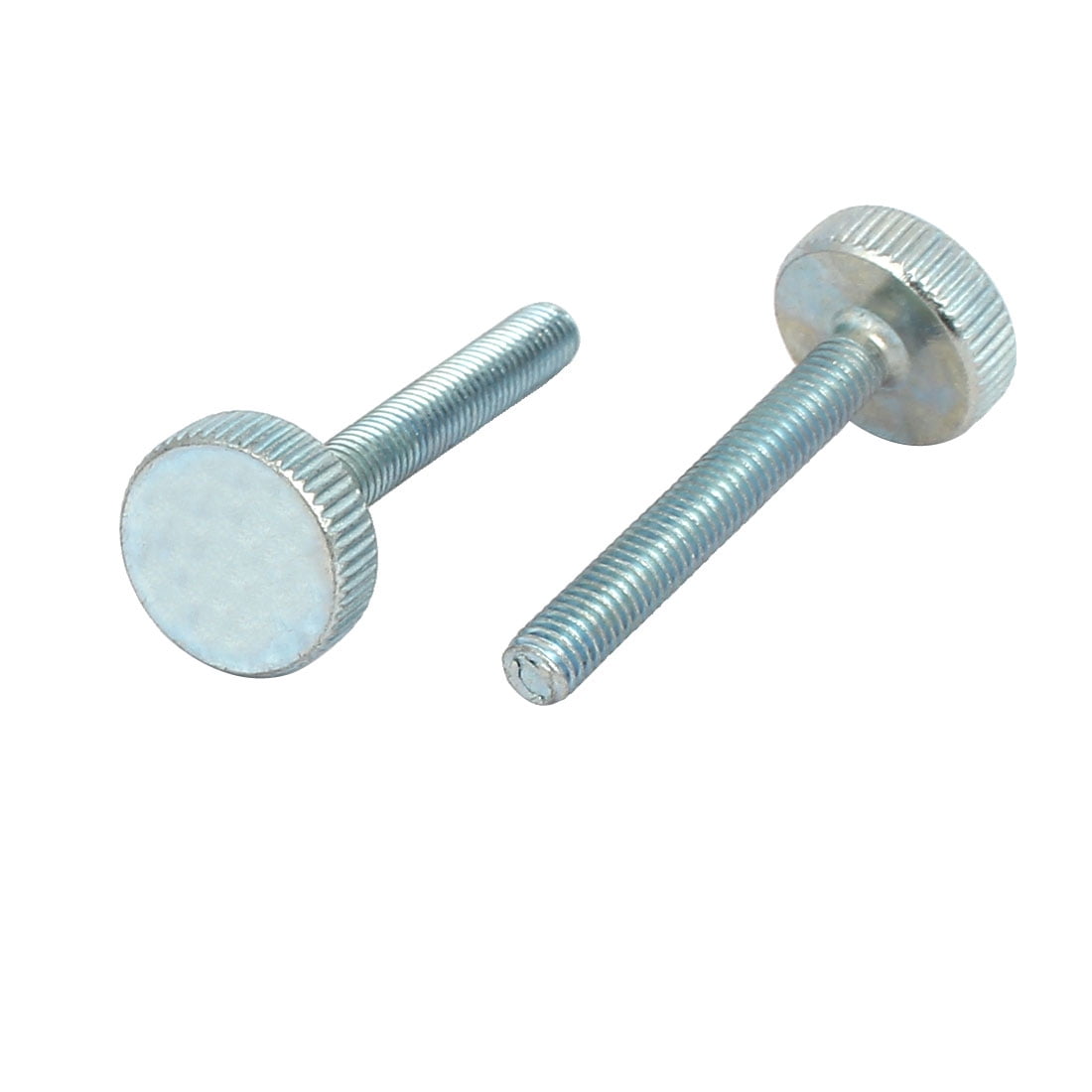 M5x35mm Knurled Head Flat Point Fully Threaded Thumb Screws Fastener 10pcs