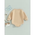 thumbnail image 3 of Bagilaanoe Newborn Baby Girl Oversized Romper Sweatshirt Long Sleeve Bodysuits Letter Embroidery Pullover 6M 12M 18M 24M Infant Casual Tee Tops, 3 of 7