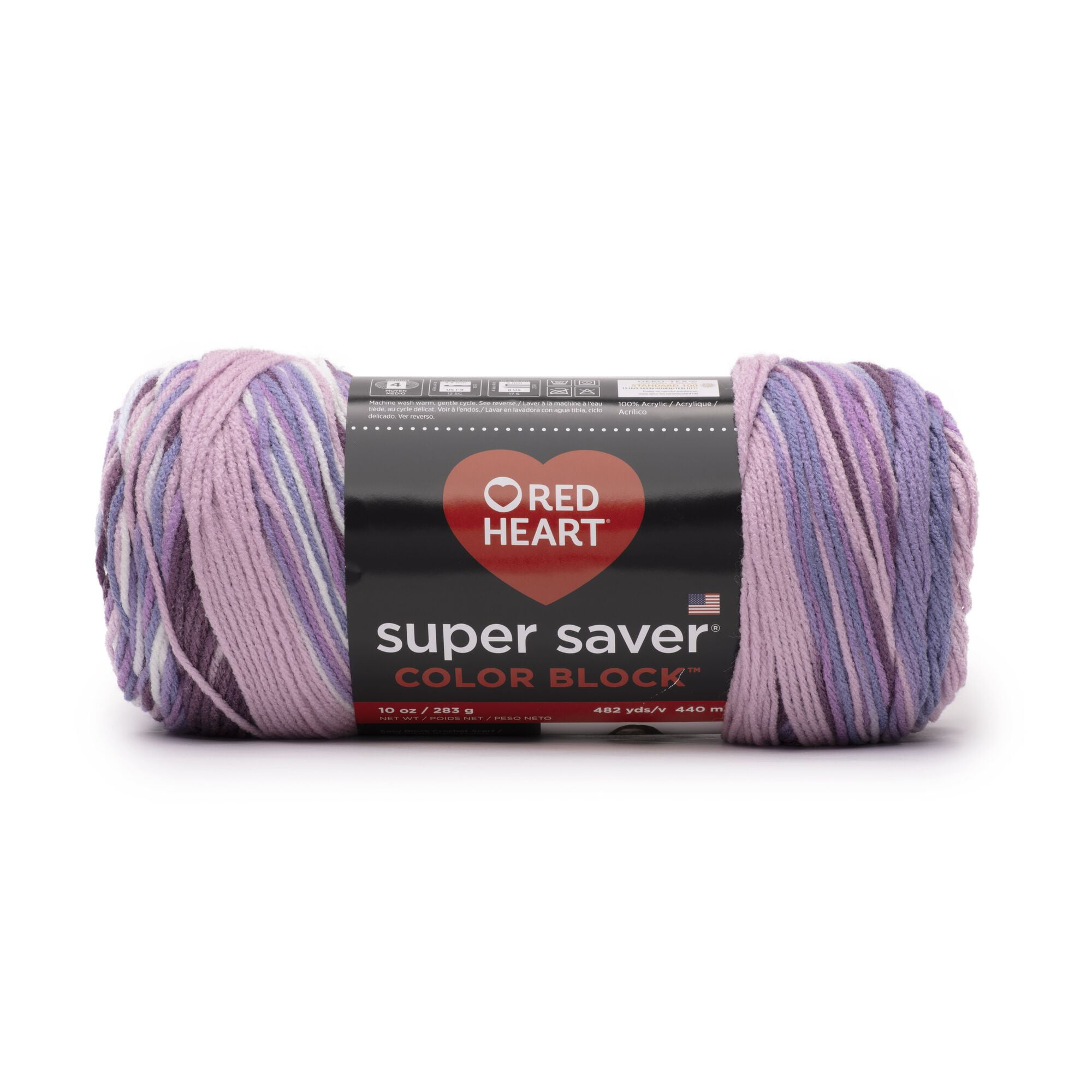 Red Heart® Super Saver® Color Block™ #4 Medium Acrylic Yarn, Iris Bouquet 10oz/283g, 482 Yards