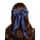 thumbnail image 3 of Pasadores de lazo para el pelo de satén para mujer, pinzas para el pelo con lazos en capas, cola larga, horquilla de Color sólido, pasadores para el cabello(Verde oscuro)(1 pieza), 3 of 4