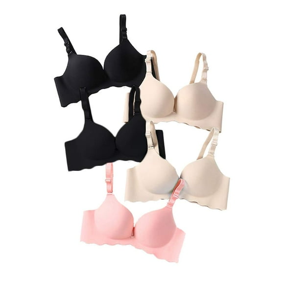Pack of 5,Women Comfort No Wire Bras Seamless No Show Bra Pack