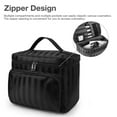 thumbnail image 3 of Makeup Bag Portable Travel Cosmetic Bag Makeup Tools Organizer with Handle and Divider, Black, 3 of 7