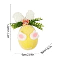 thumbnail image 4 of AZXY Easter Egg Bunny Ornament, Fuzzy Yellow Plastic Easter Hanging Decoration, Bunny Egg with Ears & Floral Accents for Tree, Easter Party & Home Indoor Outdoor Decor, 4 of 6