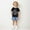 Black-Mr, variant on CARETOO Toddler Boy And Girl Clothes 2Pcs Summer Casual Outfit Short Sleeves Tops Short Ripped Jeans