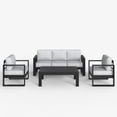thumbnail image 2 of LayinSun 4 Piece Hight Back Aluminum Outdoor Furniture Set with Coffee Table, Modern Patio Conversation Sets, 2 of 4