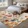 thumbnail image 4 of Non-Slip Rug Pad Rugs Watercolor Garden Blossom Floral Rectangle Area Rugs 5x7Ft Soft Carpet Pads for Living Room Kids Room, Natural Flower Leaves on Linen, 4 of 9