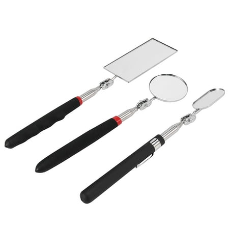 

3 Pieces Telescoping Inspection Mirror Round Mirror Square Mirror Inspection Tool for Checking Vehicle Observing Mouth B