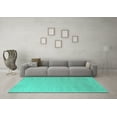 thumbnail image 3 of Ahgly Company Indoor Rectangle Solid Turquoise Blue Modern Area Rugs, 4' x 6', 3 of 4
