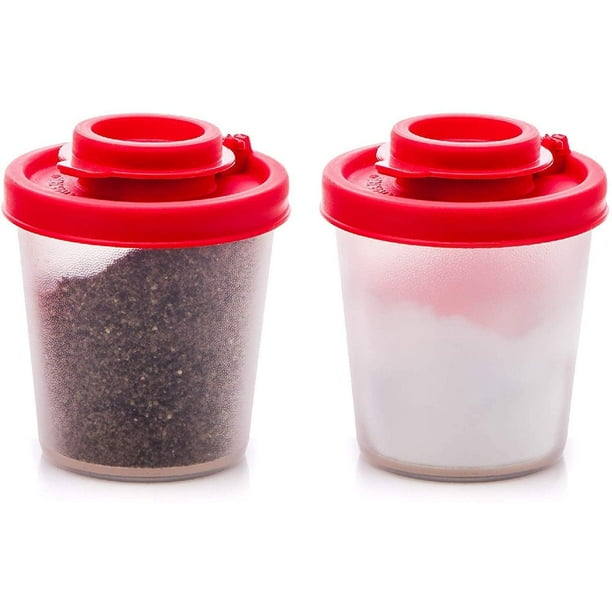 Mini Salt and Pepper Shakers,With Red Covers Spill Moisture Proof Lid ...