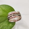 thumbnail image 2 of Infinity Spinner Band, Meditation Ring, 925 Sterling Silver Ring, Spinning Thumb Ring, ThreeTone Ring, Fidget Ring, Handmade Jewelry, Christmas Oxidized, Womans Band Ring, Anxiety Ring, Mans Band Gift, 2 of 7