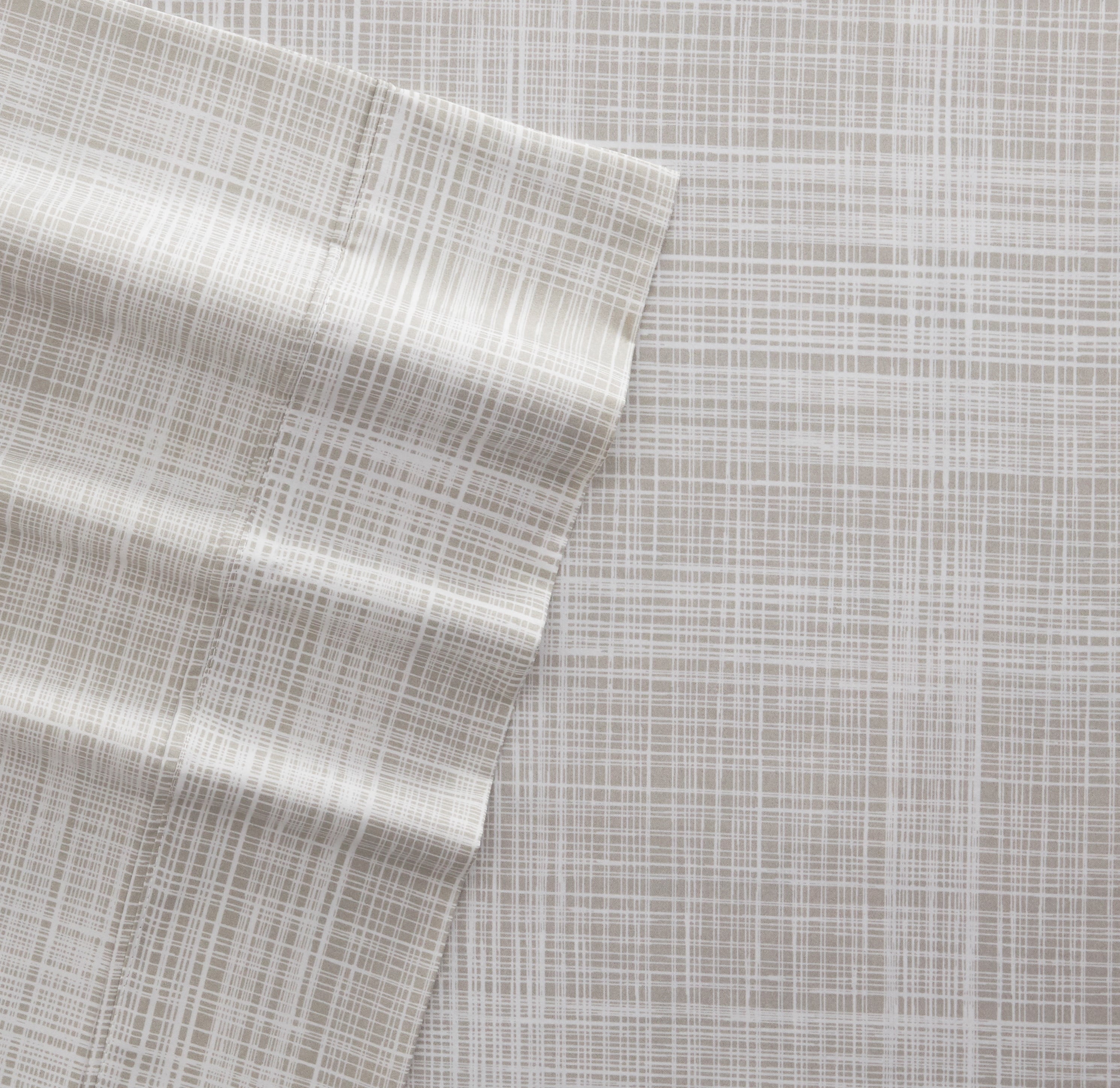 Noble Linens 4 Piece Pattern Microfiber Bed Sheets Set, Gray Thatch, Full