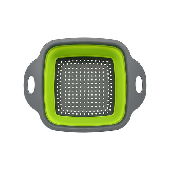 Clearance Drain Rack under $5 Storage Bag Fruit And Vegetable Basket Folding Filter Square Draining Basket Collapsible Colander Silicone Kitchen