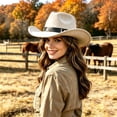 thumbnail image 2 of Classic Western Cowboy Hat for Outdoor Fashion and Seasonal Headwear for Parties Riding and Western Themed Events, Beige, 2 of 4