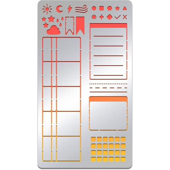 Metal Journal Stencil Vintage Frame Border Line Stainless Steel Stencil Template for Wood Carving Drawings Woodburning Engraving and Scrapbooking 4x7 inch grey