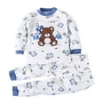 thumbnail image 3 of Cethrio Boys Cotton Pajama Sets, Long Sleeve Crewneck 2 PC Graphic Boys' Sleepwear Light Blue Size 6-12 Months, 3 of 4