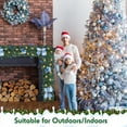 thumbnail image 6 of Guvpev 9FT Christmas Garland with Lights, Artificial Christmas Cedar Garlands Decorations with Berries, Flowers, Balls, Faux Greenery Garland Ornaments for Mantle, Table, Stairs, Indoor Outdoor Decor, 6 of 12
