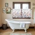 thumbnail image 4 of Spring Floral Tier Curtains 36 Inch Length, Elegant Pastoral Flowers Botanical Cafe Short Curtains for Bathroom Over Sink, Small Kitchen Curtain Light Filtering Tiered Drapes 2 Panels 27.5"Wx36"L, 4 of 8