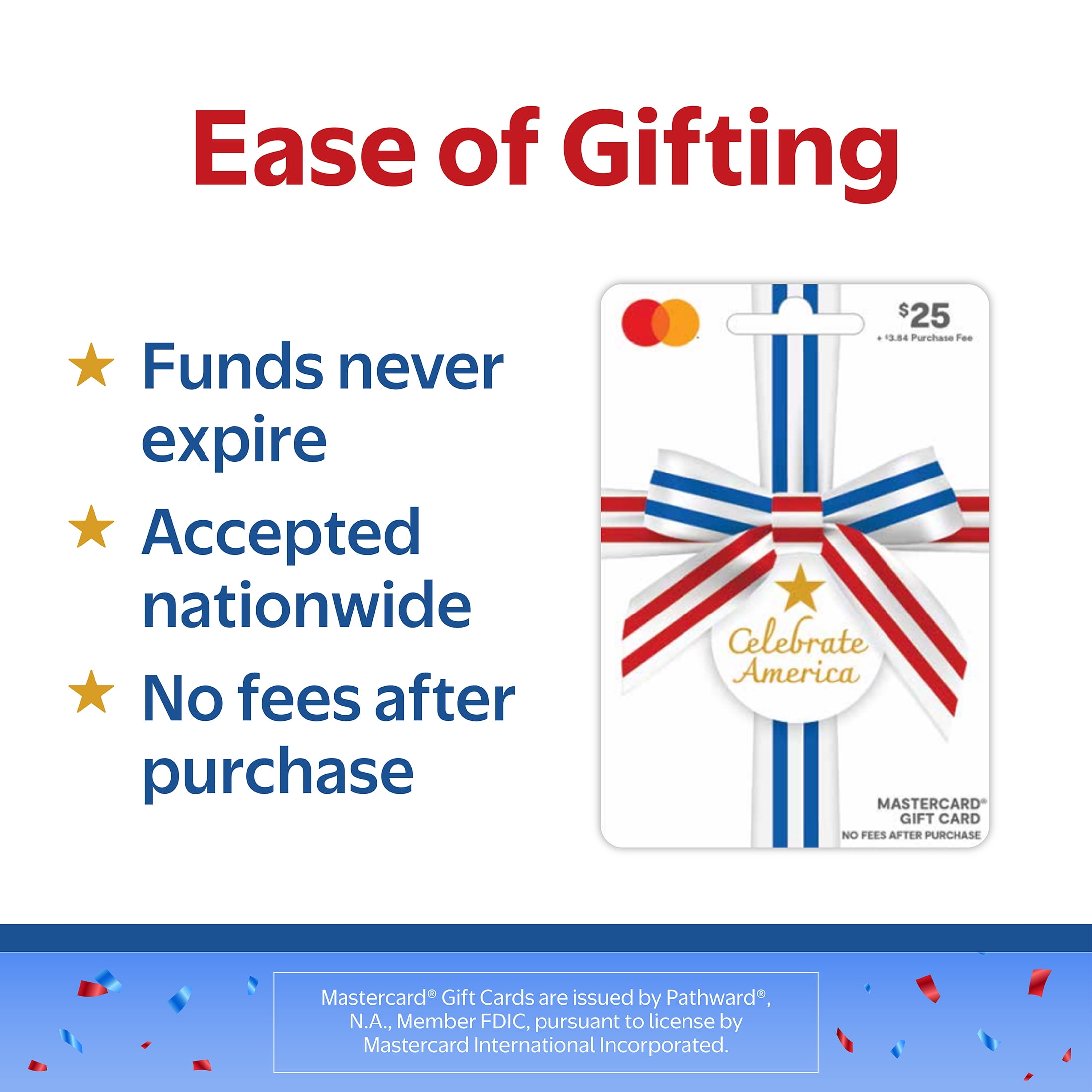 Mastercard® $25 USA Ribbon Gift Card (plus $3.84 Purchase Fee)