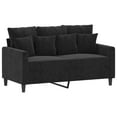 thumbnail image 4 of vidaXL 3 Piece Sofa Set with Cushions Black Velvet, 4 of 7