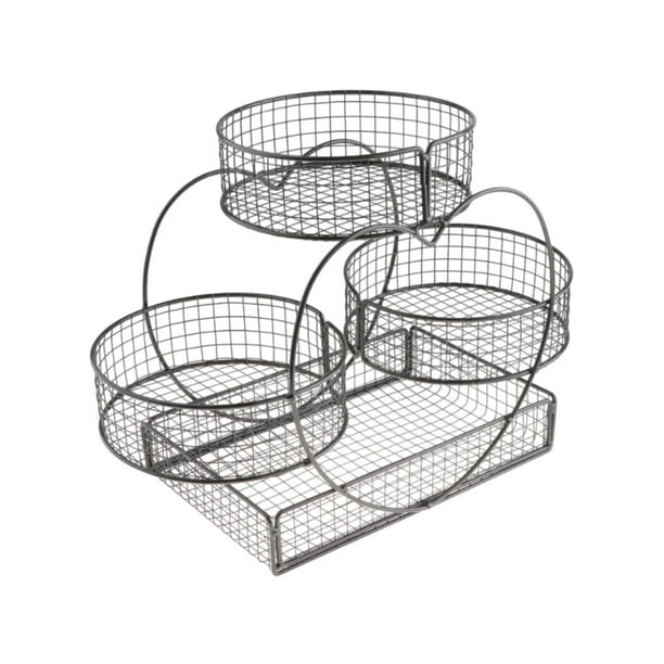 Cesta de frutas escalonada, frutero, encimera, cuenco para verduras para refrigerios, verduras Negro