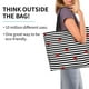 thumbnail image 2 of Fotbe Ladybugs on Black and White Striped Bolsa Tote Estética de Lona con Estampado para Mujer - Bolsa Reutilizable de Hombro Casual para Vacaciones, Compras, Trabajo y Gimnasio, 2 of 8