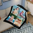 thumbnail image 4 of Custom Photo Collage Blanket for Family, Customized Bed Blanket with 10 Pictures & Text for Best Friends Kids Personalized Your Own Photos on Throw Blanket for Birthday Memorial Gifts, 4 of 6