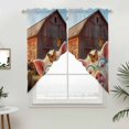 thumbnail image 2 of Swag Valance Curtains for Windows, Farm Pig Light Filtering Kitchen Curtains with Rod Pocket, Farmhouse Barn Funny Animals Butterfly Window Treatment Valances for Living Room, 28x36 - 2 PCS, 2 of 9