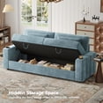 thumbnail image 5 of 87”Large Loveseat Sofa, 3 Seater Couch with Storage, Velvet Fabric Deep Seat Sofa with Pillow& Cup Holders, Modern Comfy Sofa with USB& Type-C Ports, Home Sofa Couch for Living Room Bedroom, 5 of 9