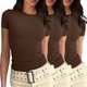 thumbnail image 1 of Camiseta básica de manga corta ajustada para mujer: camiseta de poliéster ajustada, top informal de verano, tallas S-XXL, estampado floral, apta para múltiples ocasiones, 1 of 6