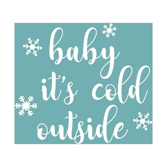 Vinyl Wall Art Decal - Baby It’s Cold Outside - 20" x 23" - Christmas Holiday Seasonal Decoration Sticker - Indoor Outdoor Window Home Living Room Bedroom Apartment Door Decor (20" x 23", Black)