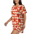 thumbnail image 2 of Wukai Tomatoes And Chili Women's Pajama Set,Short-Sleeve Top and Shorts with Elastic Waistband and Pockets for Loungewear, Yoga, and Casual Wear-3X-Large, 2 of 8