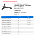 thumbnail image 2 of Front Right Lower Control Arm - Compatible with 2001 - 2005 Honda Civic 1.7L 4-Cylinder 2002 2003 2004, 2 of 2