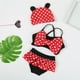 thumbnail image 2 of Traje de baño de 6-36M para niñas pequeñas, bonito traje de baño de verano para bebés, traje de baño de lunares con lazo, traje de baño de tres piezas para bebés recién nacidos, ropa de playa 4T Gao Jinjia LED, 2 of 2