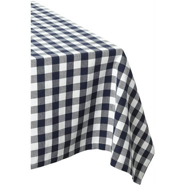 Navy/White Checkers Tablecloth 60x84