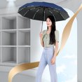 thumbnail image 4 of Paraguas plegable de 60 varillas para días soleados y lluviosos, totalmente automático, grande, de plástico negro reforzado, parasol y protección solar, plegable, de tela, para lluvia., 4 of 6
