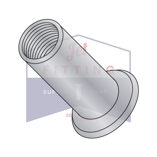 6-32 Large Flange Blind Threaded Inserts (Rivet Nut) | NON-RIBBED | Aluminum Alloy #5056 | Open End | Cleaned and Polished (Quantity: 1000)
