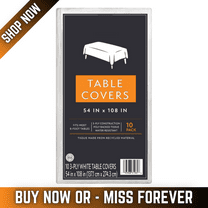 White 3-Ply Tissue Tablecovers, 54" x 108", Disposable, 10 Pack